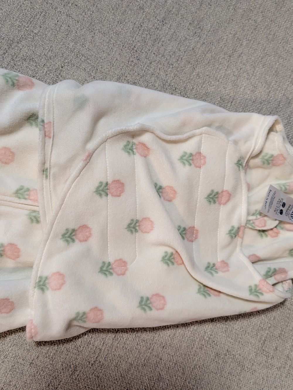 Halo White Floral Fleece Swaddle - Pink Rose Print